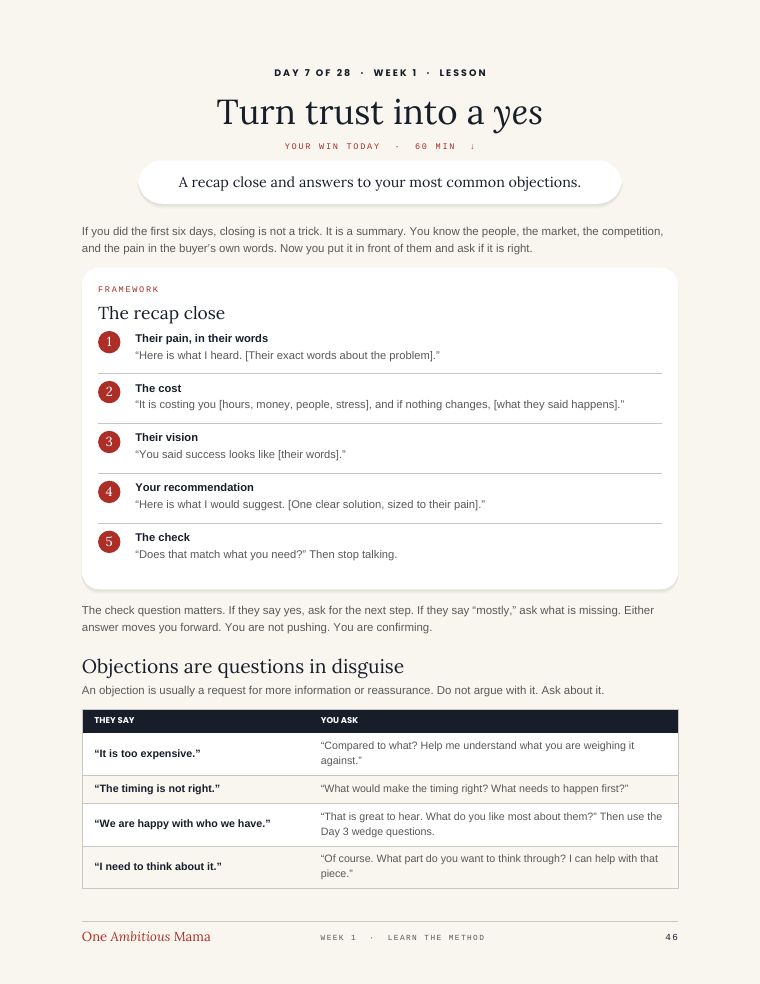 Day 7: Turn trust into a yes